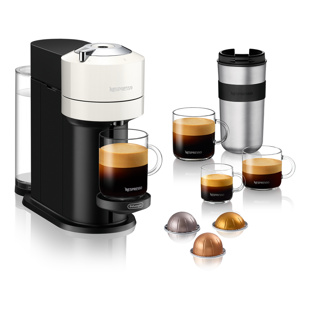 雀巢Vertuo下咖啡机通过DeLonghi Aeroccino——白色