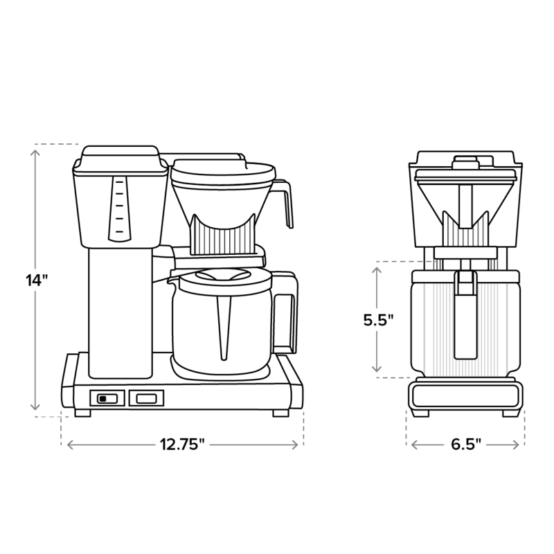 Technivorm Moccamaster KBGV选择玻璃玻璃水瓶咖啡壶——白色